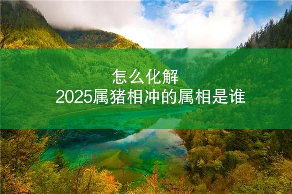 怎么化解 2025属猪相冲的属相是谁
