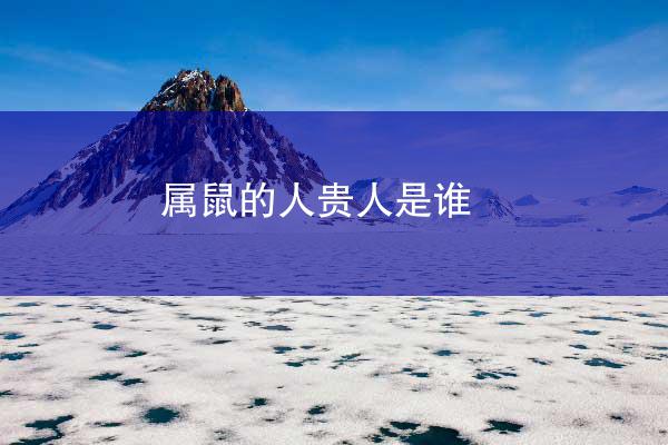 属鼠的人贵人是谁