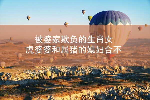 被婆家欺负的生肖女 虎婆婆和属猪的媳妇合不