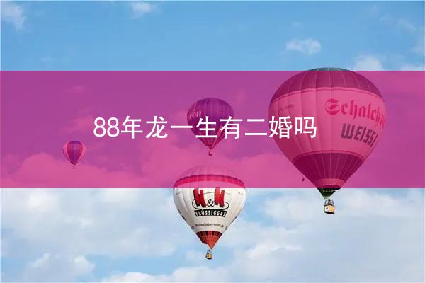 88年龙一生有二婚吗