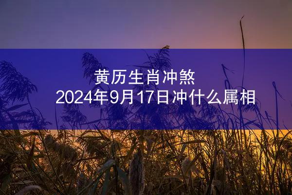 黄历生肖冲煞 2024年9月17日冲什么属相