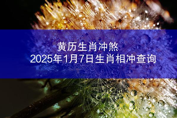 黄历生肖冲煞 2025年1月7日生肖相冲查询