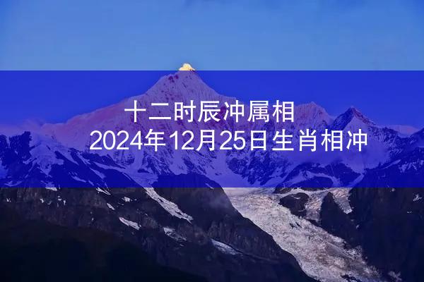十二时辰冲属相 2024年12月25日生肖相冲