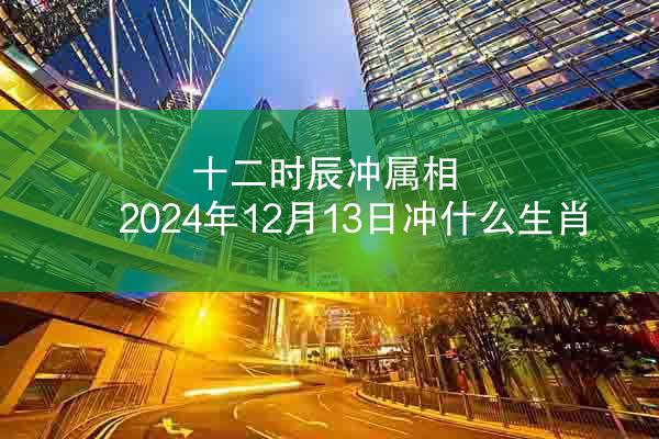 十二时辰冲属相 2024年12月13日冲什么生肖