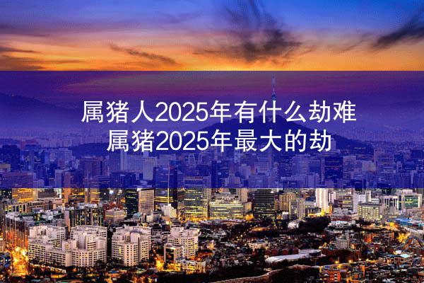属猪人2025年有什么劫难 属猪2025年最大的劫