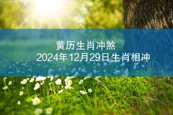 黄历生肖冲煞 2024年12月29日生肖相冲