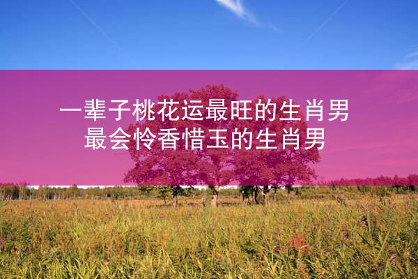 一辈子桃花运最旺的生肖男 最会怜香惜玉的生肖男
