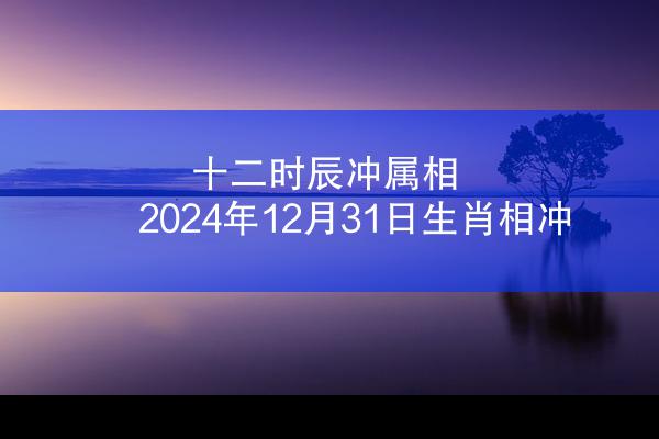 十二时辰冲属相 2024年12月31日生肖相冲