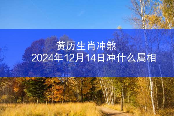 黄历生肖冲煞 2024年12月14日冲什么属相