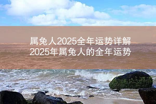 属兔人2025全年运势详解 2025年属兔人的全年运势