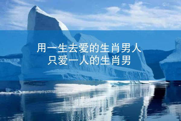 用一生去爱的生肖男人 只爱一人的生肖男