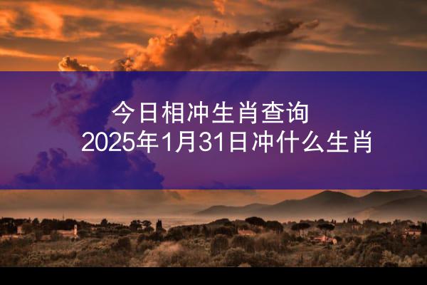 今日相冲生肖查询 2025年1月31日冲什么生肖
